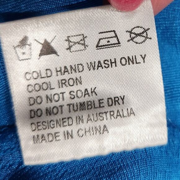 White Fox Front Twist Jersey Long Sleeve Crop Top Sweetheart Neck Blue Size XS - Picture 10 of 10